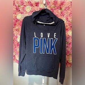 Victorias Secret PINK Blue Hoodie Sz L